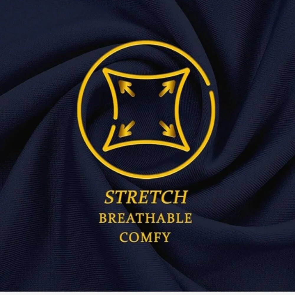 Hybrid & Company Super Stretch Navy Military Crop Blazer with Gold Accents, 1X - Picture 9 of 13